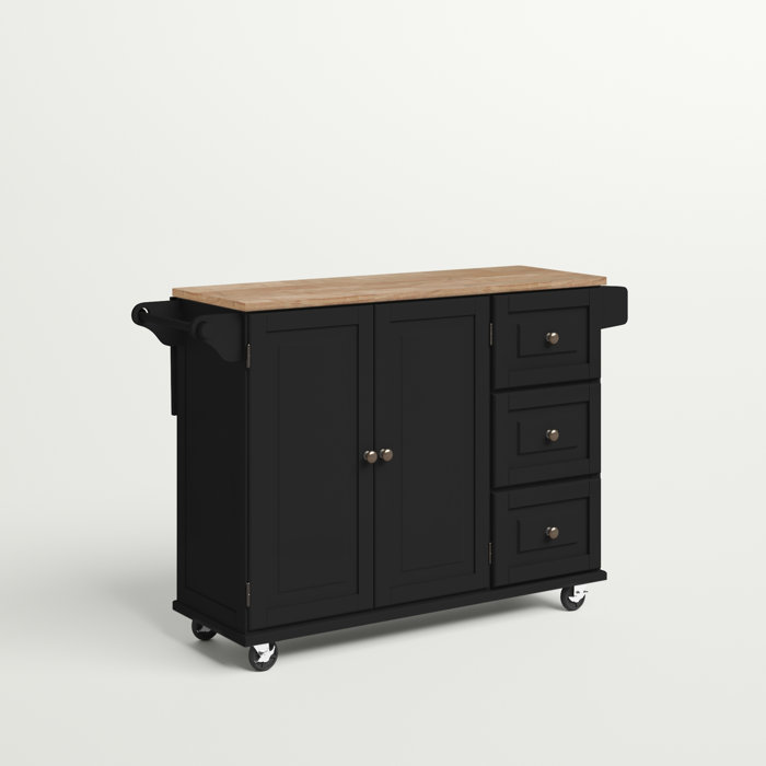 Red Barrel Studio® Kuhnhenn Solid Wood Kitchen Cart & Reviews Wayfair